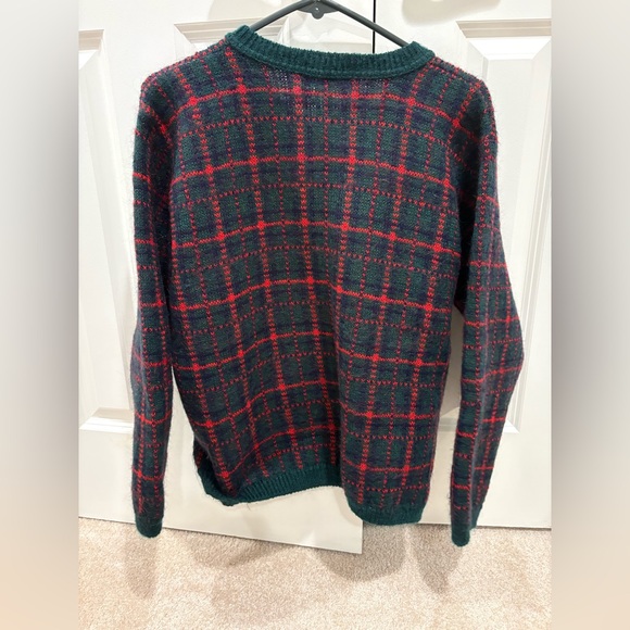 Vintage Edinburgh Woollen Mill Plaid Cardigan Sweater Oversized Holiday Winter 🎄 - Picture 2 of 6
